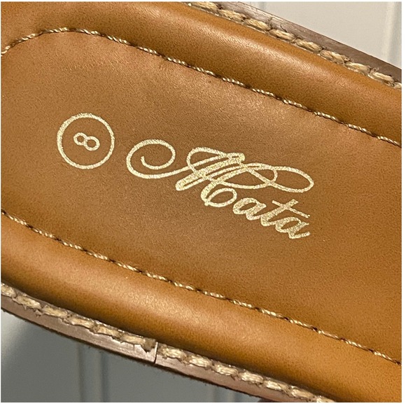 Acata Platform Wedge Sandals 8‎ Pink Raffia Beaded Embellished Slip On Slides - Picture 6 of 6